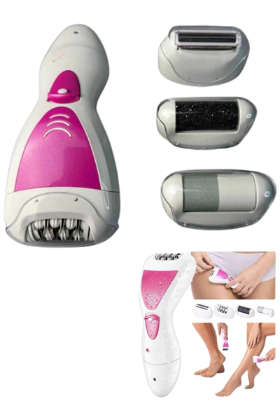 Ayak Törpü Başlıklı Epilatör Aleti 4 Başlıklı Taşınabilir Şarjlı Epilasyon Cihazı
