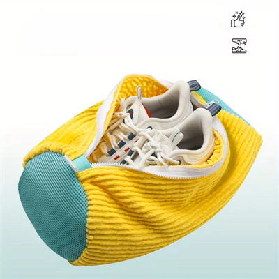 Mikrofiber Astarlı 1 Adet Ayakkabı Yıkama Torbası - Fermuarlı Spor Ayakkabı Koruyucu BX-313582
