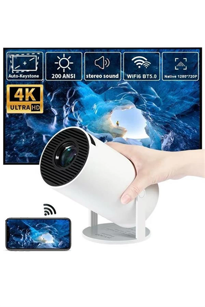 Ayaklı Projeksiyon Taşınabilir Mini Projektör Sinema Projektörü Android