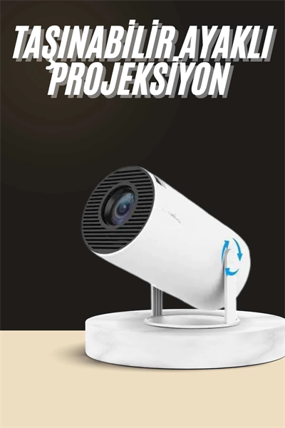 Ayaklı Projeksiyon Taşınabilir Mini Projektör Sinema Projektörü Android