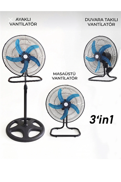 Ayaklı vantilatör siyah renk 220V 50HZ 130W 2 yıl garantili yetkili servisli - Elektronik