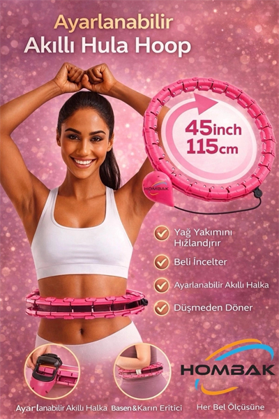 Ayarlanabilir Akıllı Hula Hoop Bel İnceletme Egzersiz Çemberi Kırmızı 24 Parça Fitness