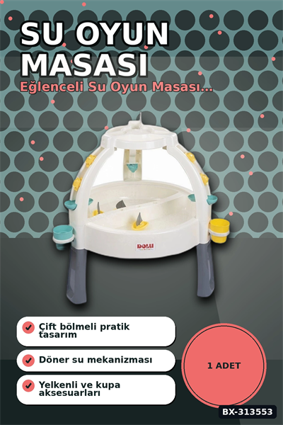Ayarlanabilir Bacaklı 82 cm Kum Ve Su Oyun Masası - 24 Ay+ Çocuklar İçin Çift Bölmeli BX-313553