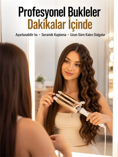 Ayarlanabilir Isı Ayarıyla Profesyonel Bukle Maşası – Hızlı ve Nazik Şekillendirme