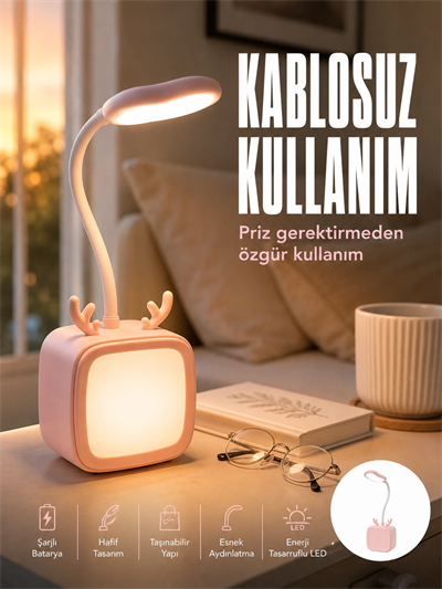 Ayarlanabilir LED Masa Lambası Şarjlı Modern Aydınlatma