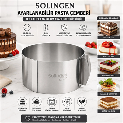 Ayarlanabilir Metal Kek Kalıp 16-34cm Bx40