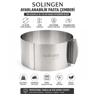 Ayarlanabilir Metal Kek Kalıp 16-34cm Bx40