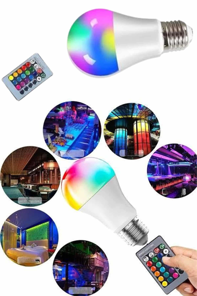 Ayarlanabilir Parlaklık RGB Led Ampul Beyaz Lamba Ve Renkli Ampul