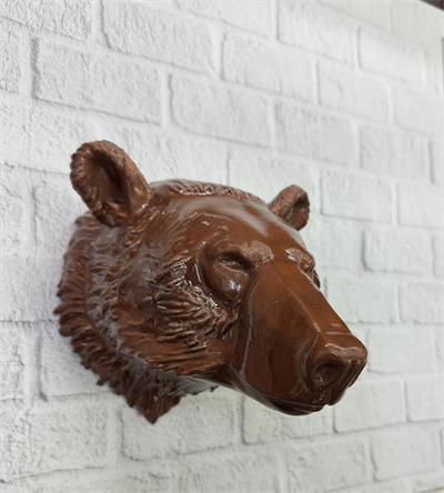 Ayı Başı Duvar Dekoru Modern Asılabilir Heykel 25x19 cm