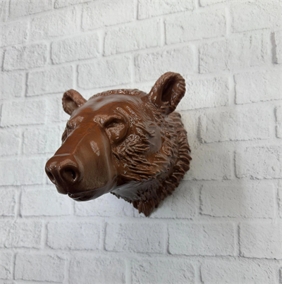 Ayı Başı Duvar Dekoru Modern Asılabilir Heykel 25x19 cm