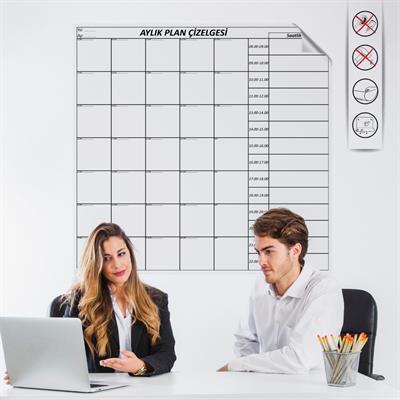 Aylık Planlayıcı Manyetik Duvar Stickerı Takvim Plan Çizelgesi (3936)