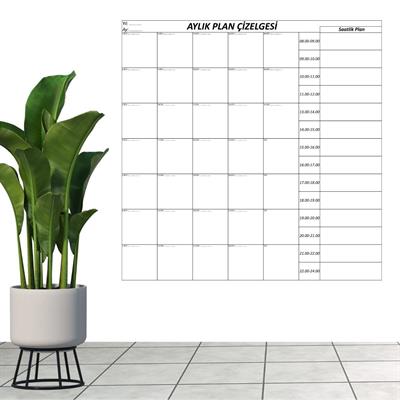 Aylık Planlayıcı Manyetik Duvar Stickerı Takvim Plan Çizelgesi (3936)