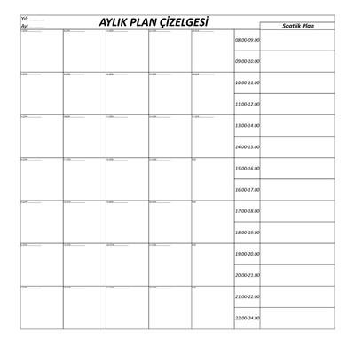 Aylık Planlayıcı Manyetik Duvar Stickerı Takvim Plan Çizelgesi (3936)
