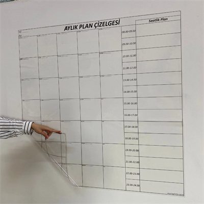 Aylık Planlayıcı Manyetik Duvar Stickerı Takvim Plan Çizelgesi Bx40