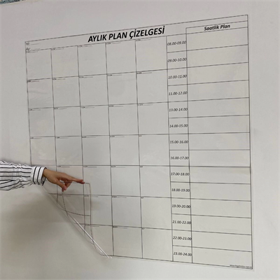 Aylık Planlayıcı Manyetik Duvar Stickerı Takvim Plan Çizelgesi - Ürün Boyutları: 110 cm x 100 cm