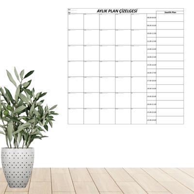 Aylık Planlayıcı Manyetik Duvar Stickerı Takvim Plan Çizelgesi (3936)