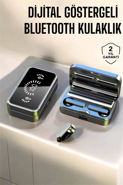 Aynalı Bluetooth Kulaklık Telefon Standlı Dijital Göstergeli