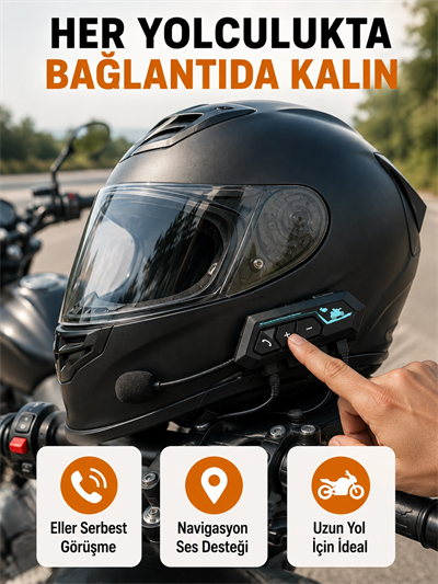 BT22 Kask Bluetooth Kulaklık 5.0 – Suya Dayanıklı, Gürültü Önleyici, Uzun Pil Ömürlü Yeni Nesil
