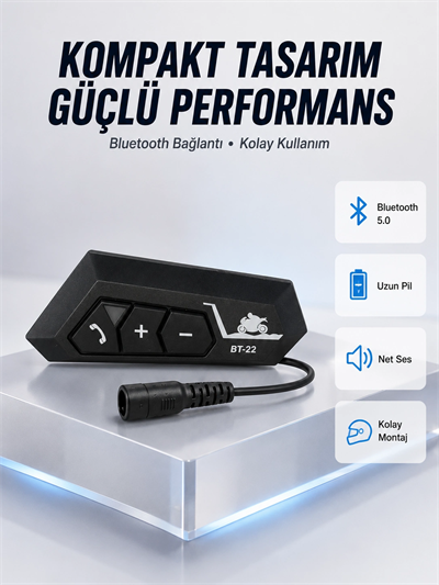 BT22 Motosiklet Kask İçi Bluetooth Kulaklık İnterkom Destekli Yeni Nesil