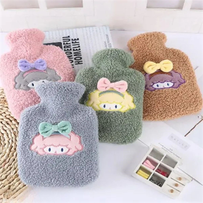 BUFFER®  1 Litre Polar Peluş Örgülü,Kurdeleli Saçlı Kız Model Sıcak Su Torbası