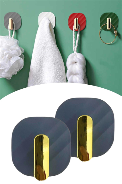 BUFFER®  2li Yapışkanlı Retro Askılık Dolap Kapak Kulpu Gri