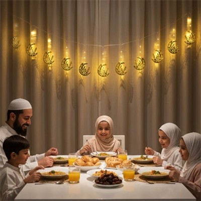 BUFFER® 10 Adet Sarkıtlı Ramazan Hilal Üstü Cami Temalı LED Işık – Pilli 2 Metre Ramazan Süsü, İslami Dekorasyon, Ev ve Mekanlar İçin Dekoratif Ortam