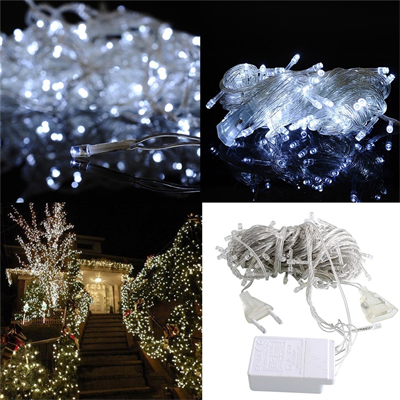 BUFFER® 100 Ledli 8 Fonksiyonlu 10 Metre Led Aydınlatma Dekor Lambası (beyaz)