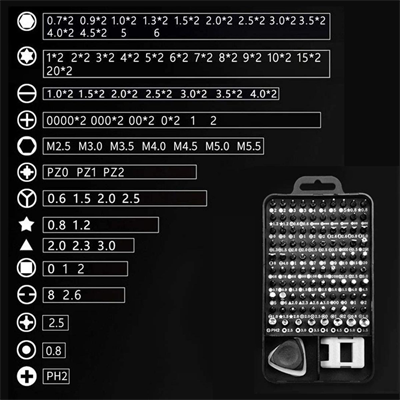 BUFFER® 115 in 1 Hassas Tornavida Onarım Alet Manyetik Sürücü Kitli Elektronik Hassas Tornavida Seti