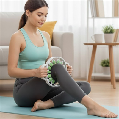 BUFFER® 12 Tekerlekli Ayarlanabilir Bacak,Bel ve Kol Masaj Aleti – 360° Tam Daire Derin Doku Kas ve Lenfatik Masaj Silindiri