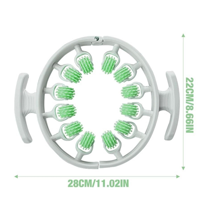 BUFFER® 12 Tekerlekli Ayarlanabilir Bacak,Bel ve Kol Masaj Aleti – 360° Tam Daire Derin Doku Kas ve Lenfatik Masaj Silindiri