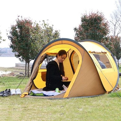 BUFFER® 2 Kişilik Vagon Tipi Yarı Otomatik Kamp Çadırı – Çift Kapılı, Çift Pencereli, Hafif Taşınabilir Outdoor Doğa Çadırı 220x120x90 cm
