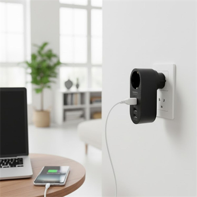 BUFFER® 2 USB,1 TYPE-C Girişli 1li Çocuk Korumalı,Isıya Karşı Dayanıklı 2500Watt Termal Akım Korumalı Priz