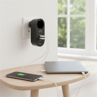 BUFFER® 2 USB,1 TYPE-C Girişli 1li Çocuk Korumalı,Isıya Karşı Dayanıklı 2500Watt Termal Akım Korumalı Priz