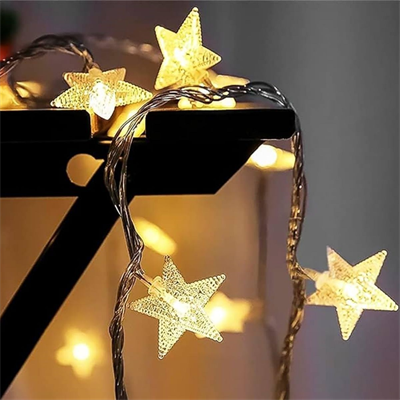 BUFFER® 20 Adet Mini Yıldız Led 5 Metre Günışığı Rengi Dekoratif Led