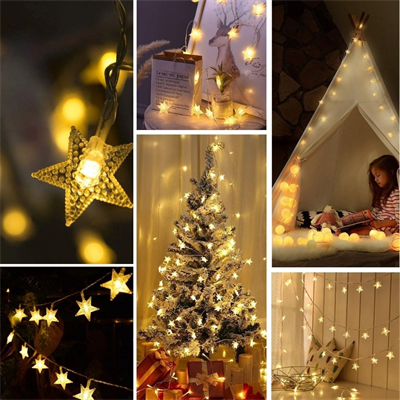 BUFFER® 20 Adet Mini Yıldız Led 5 Metre Günışığı Rengi Dekoratif Led