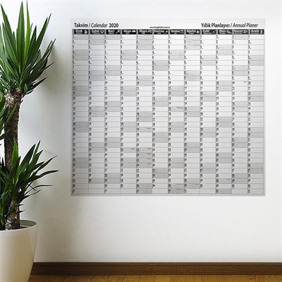 BUFFER® 2020 Yıllık Planlayıcı Manyetik Duvar Stickerı Takvim 110x100 cm