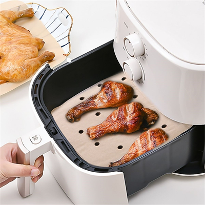 BUFFER® 250 Adet Air Fryer Pişirme Kağıdı Tek Kullanımlık Hava Fritöz Yağ Geçirmez Yapışmaz Gıda Pişirme Kağıdı Delikli Kare Model