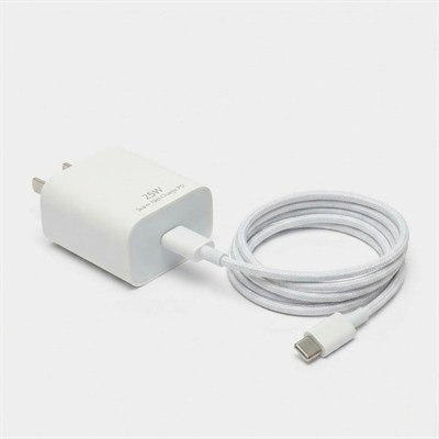 BUFFER® 25W Hızlı Şarj Adaptörü USB-C to Type-C Kablolu – PD Destekli, Süper Hızlı Şarj Cihazı