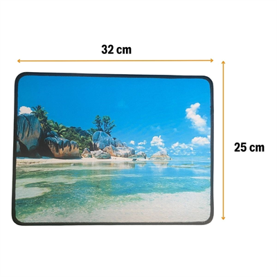 BUFFER® 25x32 cm Küçük Boy Mouse Pad Manzara Ada