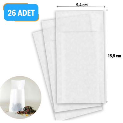 BUFFER® 26 Adet Pratik Kullan At Çay,Bitki Çayı,Filtre Kahve Demleme Poşeti Süzgeci