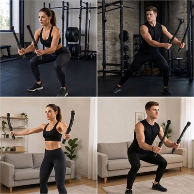 BUFFER® 2li Battle Rope Titreşimli Egzersiz Çubuğu, Yaylı Dalga Mekanizmalı Kol, Omuz, Göğüs, Sırt ve Core Antrenman Aleti