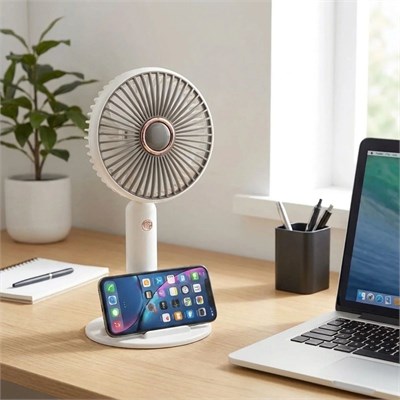 BUFFER® 3 Kademeli Masaüstü Fan – Telefon Tutuculu Standlı Taşınabilir Mini Fan ZB161