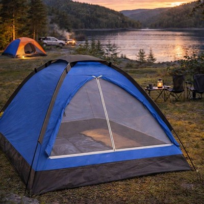 BUFFER® 3 Kişilik Manuel Kamp Çadırı – Düz Kapılı Outdoor Aile, Doğa, Piknik ve Kamp Çadırı 200x150x110 cm