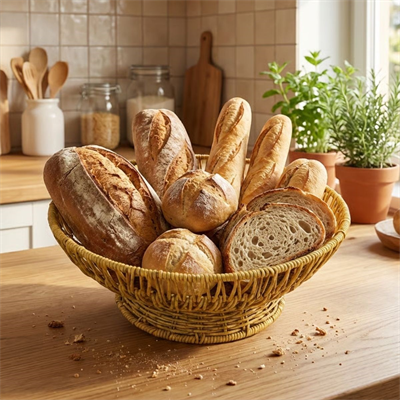 BUFFER® 31 cm Plastik Rattan Servis Çanağı – Doğal Hasır Görünümlü Dekoratif Meyve, Ekmek ve Sunum Kasesi