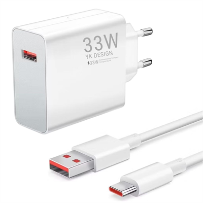 BUFFER® 33W Hızlı Şarj Adaptörü – Type-C Kablolu, USB Çıkışlı, Akıllı Şarj Destekli Duvar Tipi Şarj Cihazı