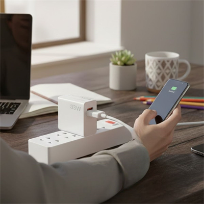 BUFFER® 33W Hızlı Şarj Adaptörü – Type-C Kablolu, USB Çıkışlı, Akıllı Şarj Destekli Duvar Tipi Şarj Cihazı