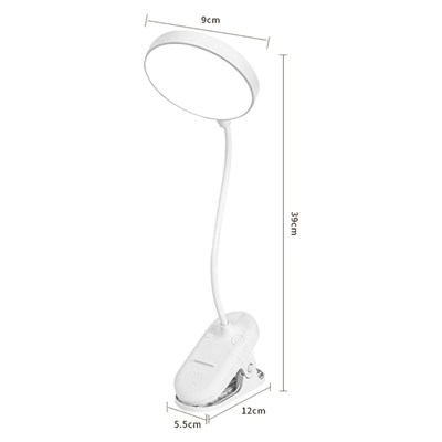 BUFFER® 360° Esnek Kitap Okuma Lambası – Mandallı, USB Şarjlı, 3 Renk 3 Parlaklık, Dokunmatik Kontrollü Göz Korumalı LED Lamba