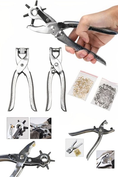 BUFFER® 3lü Kolay Kemer Deri Delik Açma Delme Aleti Delici Pensesi Delgeç Seti