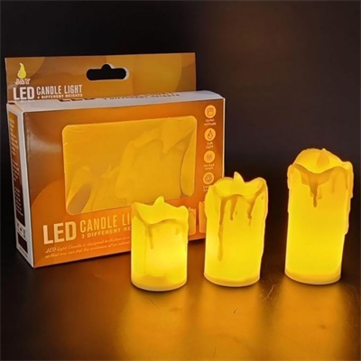 BUFFER® 3’lü Pilli Dekoratif LED Mum Işıkları – Gerçek Alev Efektli