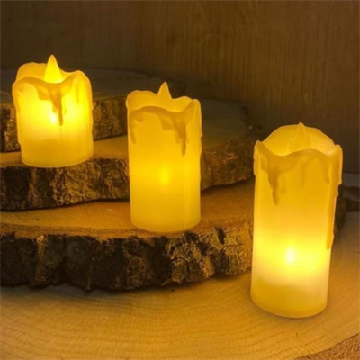 BUFFER® 3’lü Pilli Dekoratif LED Mum Işıkları – Gerçek Alev Efektli